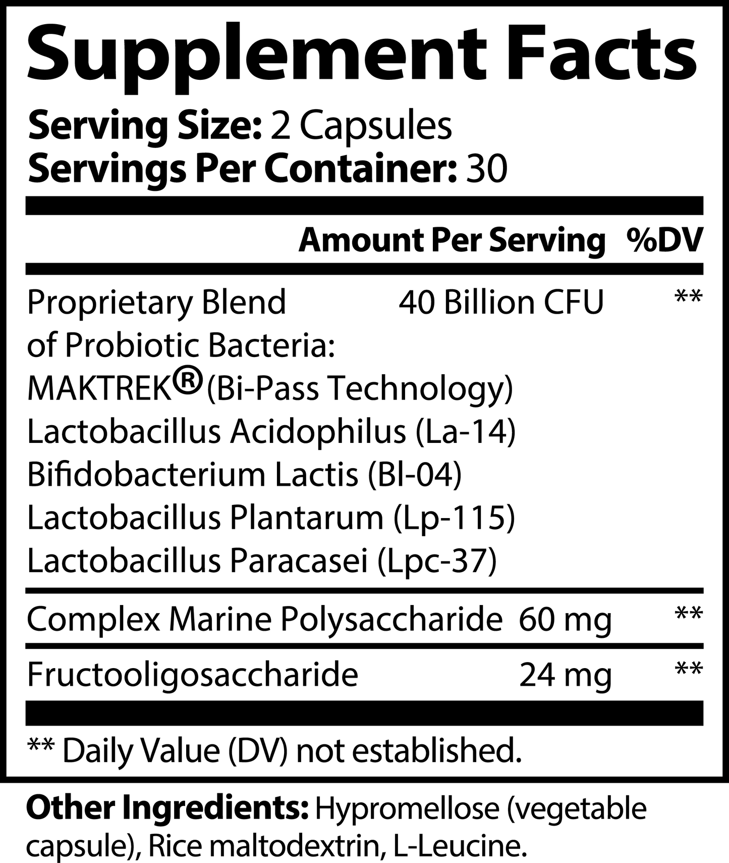 40 Billion Probiotics with Prebiotics